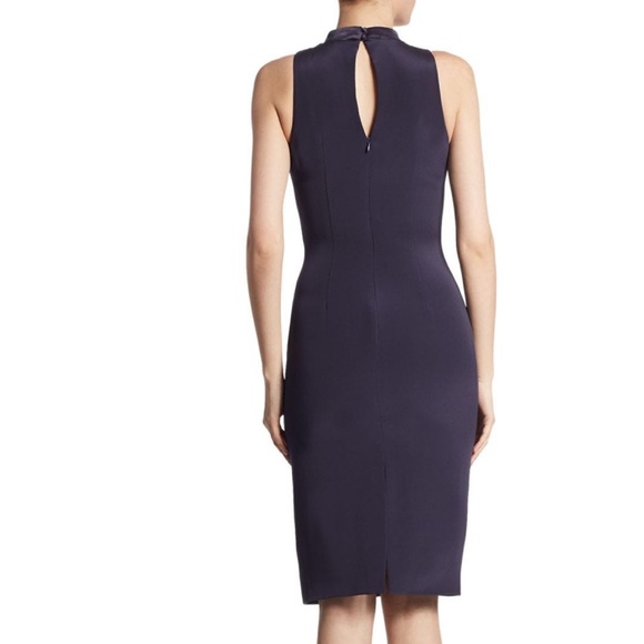 Theia Ruffle front V Neck Choker Dress Size 2 - Picture 3 of 3